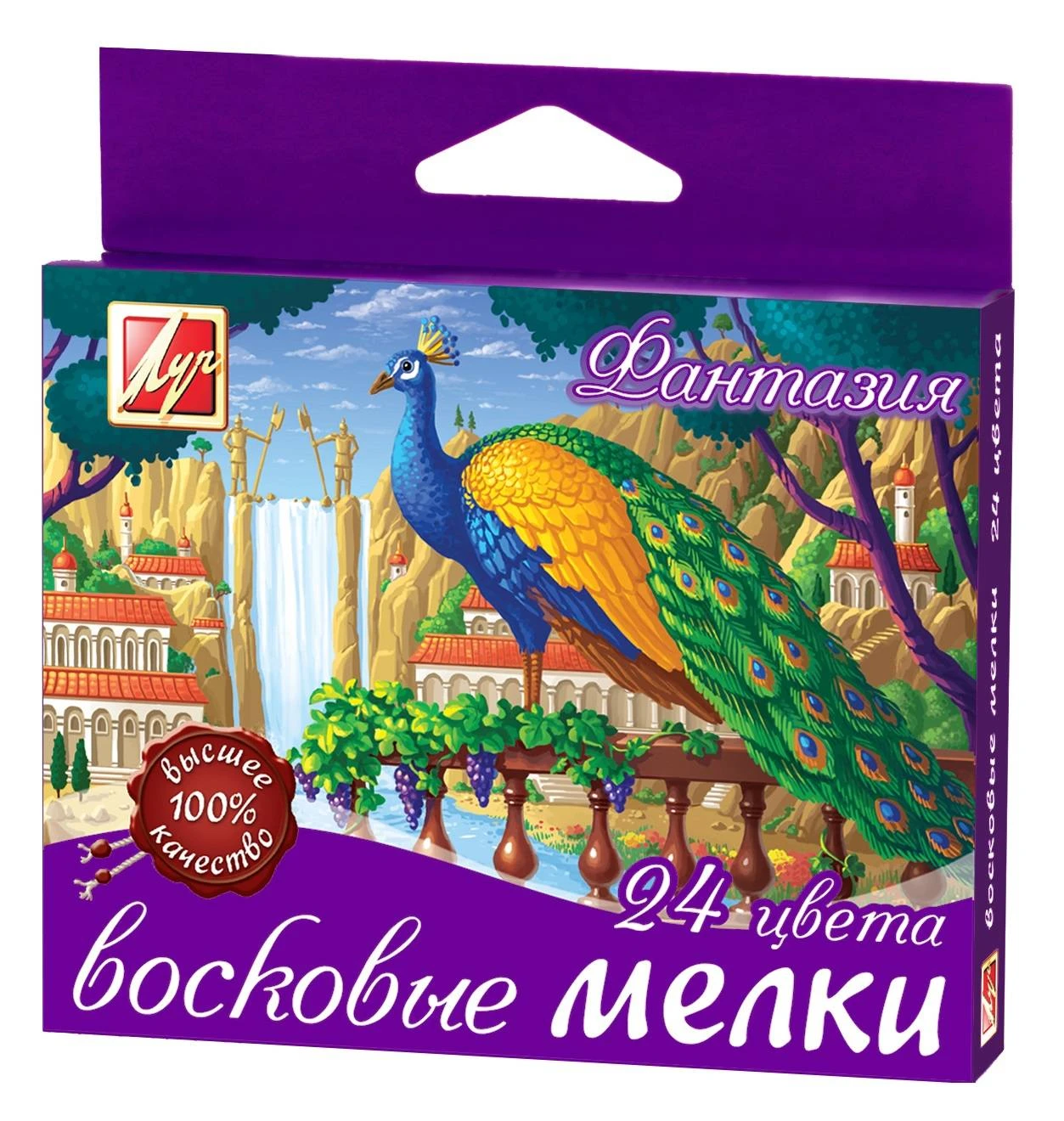 Набор воск. мелков на масл. основе ФАНТАЗИЯ 24 цв. круглые: 25С1521-08 штр.: