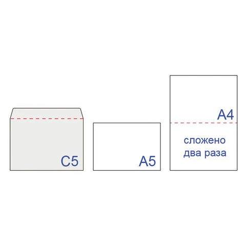 Конверты С5, КОМПЛЕКТ 1000 штук, отрывная полоса STRIP, белые, 162х229 мм