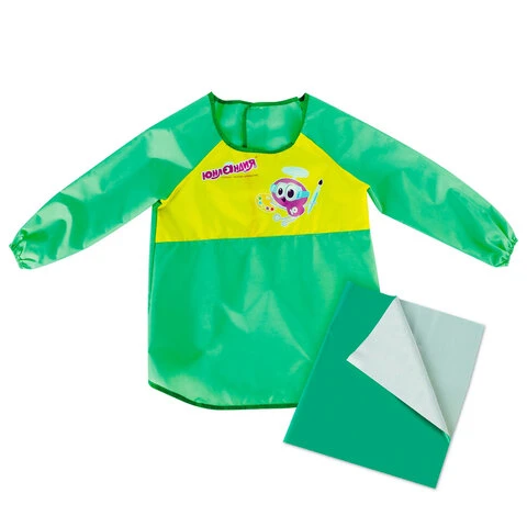 Набор для уроков труда ЮНЛАНДИЯ, клеенка ПВХ 40x69 см, фартук-накидка с