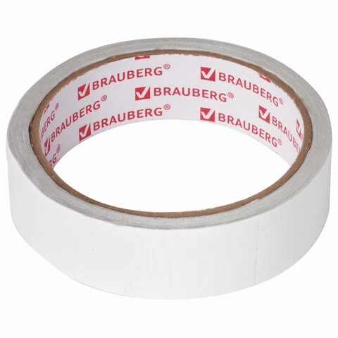 Клейкая двусторонняя лента 25 мм х 8 м, ТОНКАЯ ОСНОВА полипропилен, 90 микрон,