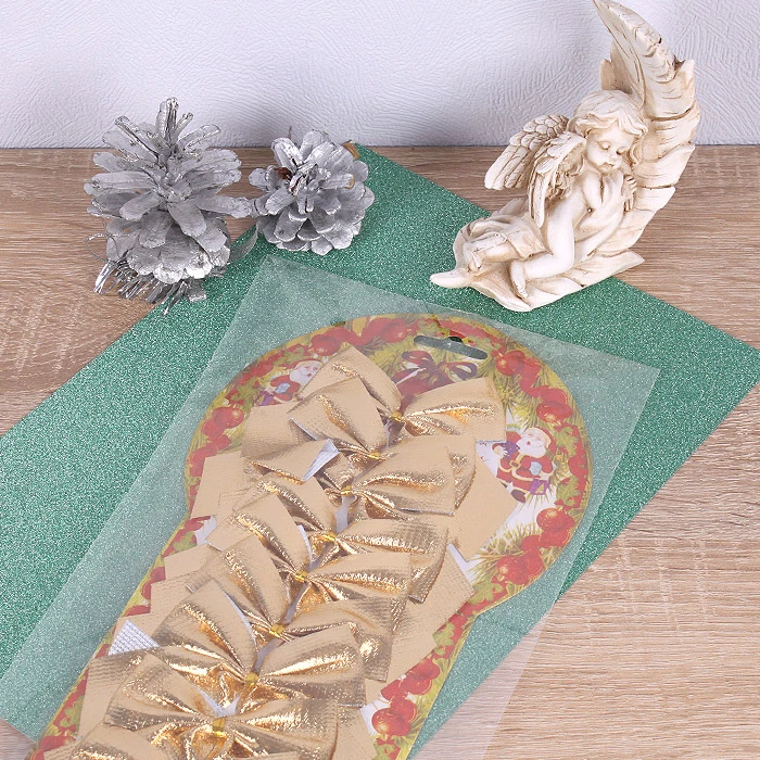 Бантик новогодний 12шт/уп