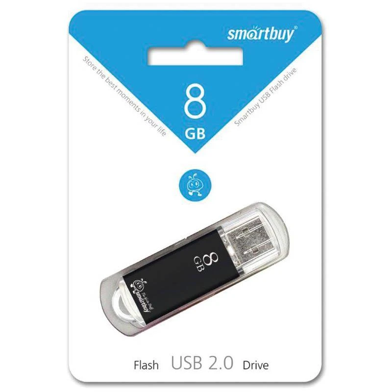 Память Smart Buy USB Flash  8GB V-Cut черный (металл.корпус): SB8GBVC-K