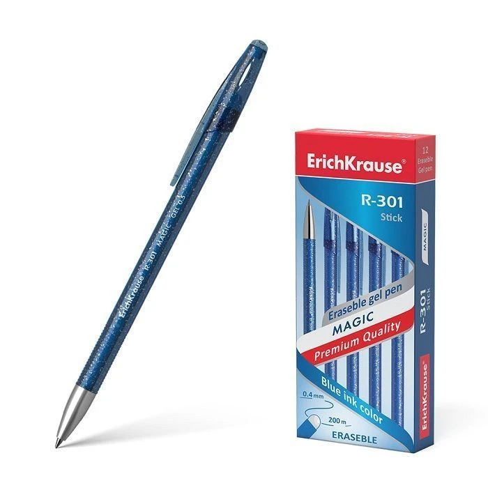 Ручка гелевая ERICH KRAUSE R-301 MAGIC GEL 0,5 мм., синий пиши-стирай