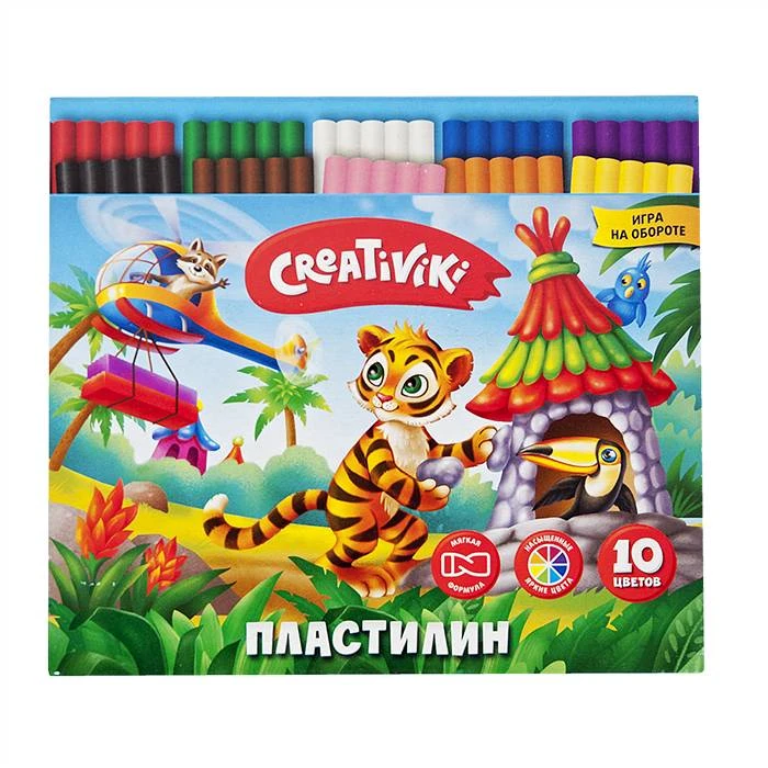 Пластилин Creativiki 10 цв. 150 г ПЛ10КР