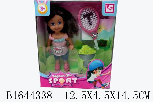 Мини-кукла в наборе (12 см) "Оксана-теннисистка" (аксессуары) в