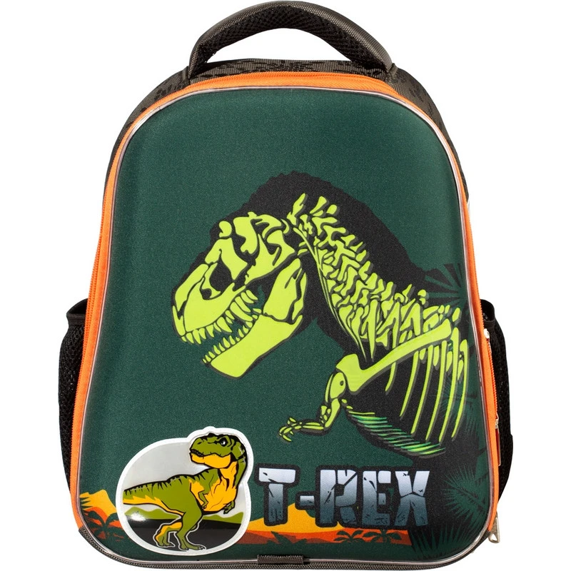 Ранец №1School Basic T-Rex, 2 отд., ортопед. Cпинка, светящийся кант