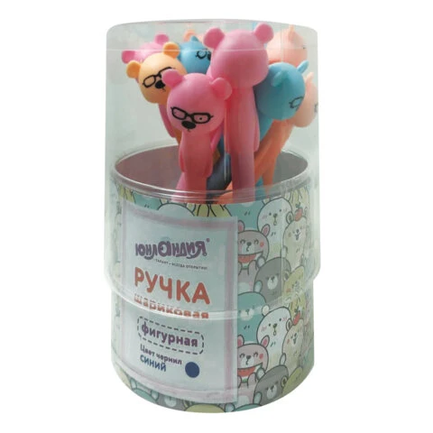 Ручка фигурная шариковая ЮНЛАНДИЯ "Мишка", мягкий силиконовый корпус, Ручка фигурная шариковая ЮНЛАНДИЯ "Мишка", мягкий силиконовый корпус,
