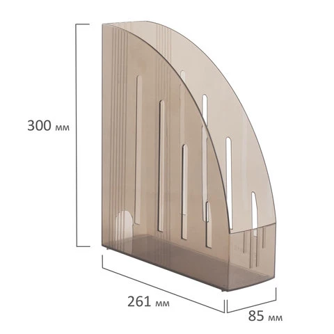 Лоток вертикальный для бумаг BRAUBERG "Energy" (261х85х300 мм),
