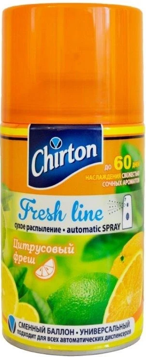 Chirton освежитель 250мл Fresh line Цитрусовый фреш (баллон для диспенсера)