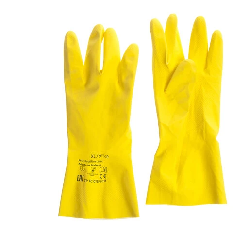 Перчатки латексные КЩС, прочные, хлопковое напыление, размер 9,5-10 XL, очень
