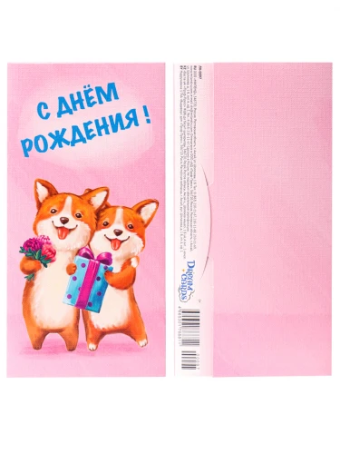 Dream Cards Конверт для денег С днем рождения (корги) ЛХ-0097