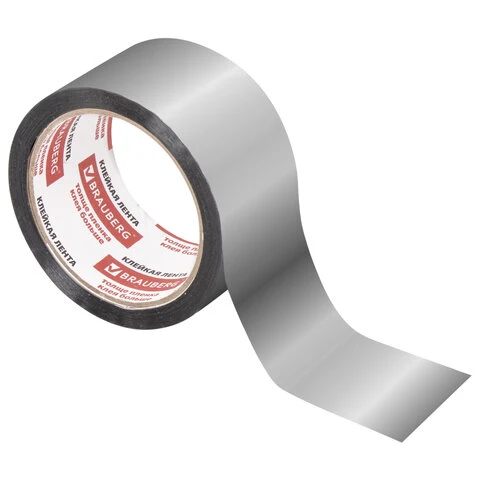 Клейкая МЕТАЛЛИЗИРОВАННАЯ лента 48 мм х 50 м ТОНКАЯ ОСНОВА (полипропилен),