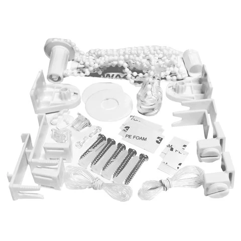 Штора рулонная светонепроницаемая (Блэкаут) BRABIX 80х175 см, белый/серебро,