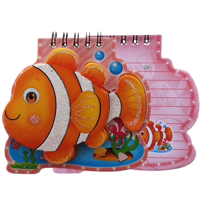 Блокнот А7 50л на спирали в линейку с фигурной высечкой Рыбка