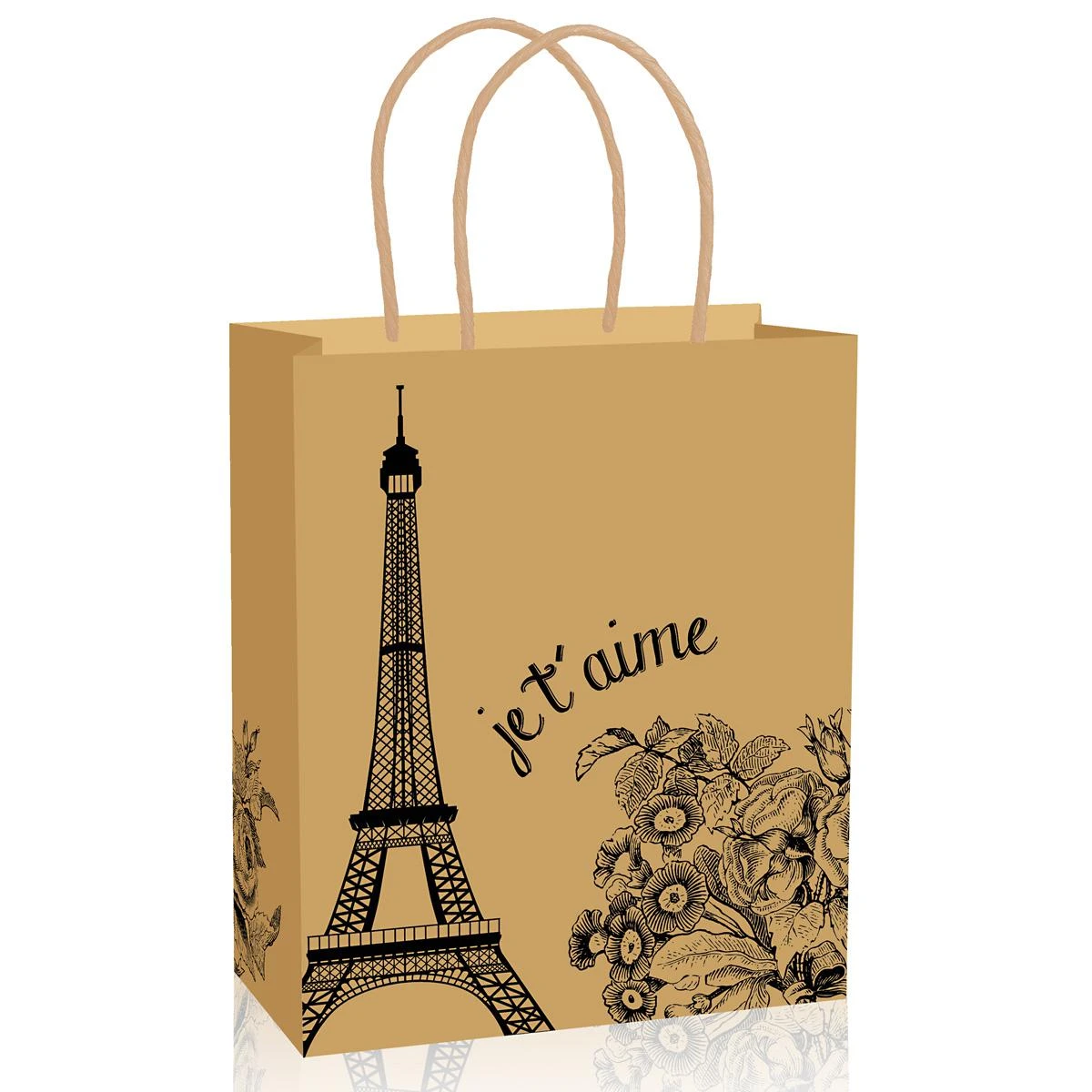 Сумка крафт 12 с выбор. лакировкой - из Парижа с любовью, 24.5х20х8.5см