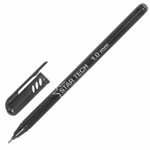 Ручка шариковая масляная PENSAN Star Tech, ЧЕРНАЯ, игольчатый узел 1 мм, линия