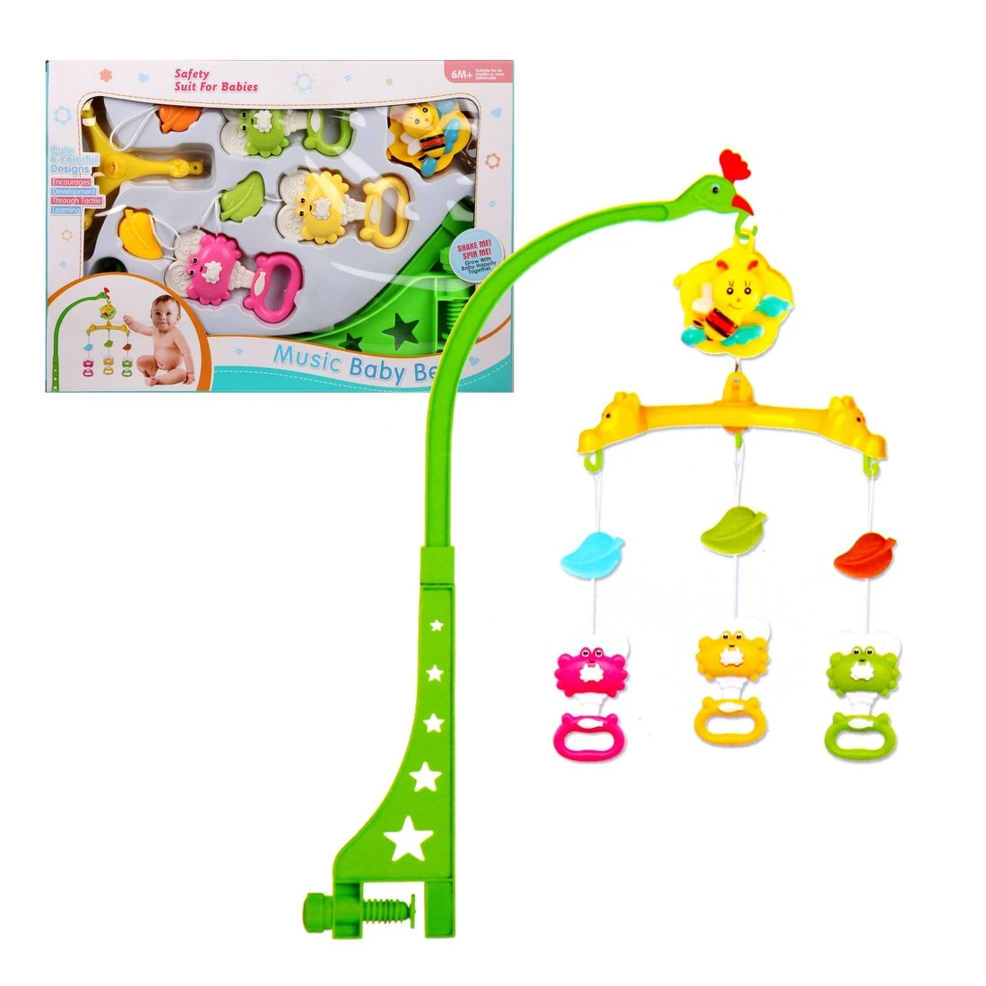 Мобиль на кроватку заводной Крабики