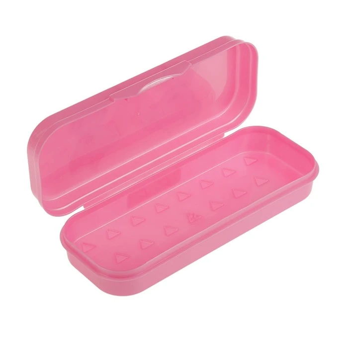 Пенал-футляр Стамм "Мишки", 90 х 217 х 43 мм, пластиковый, розовый