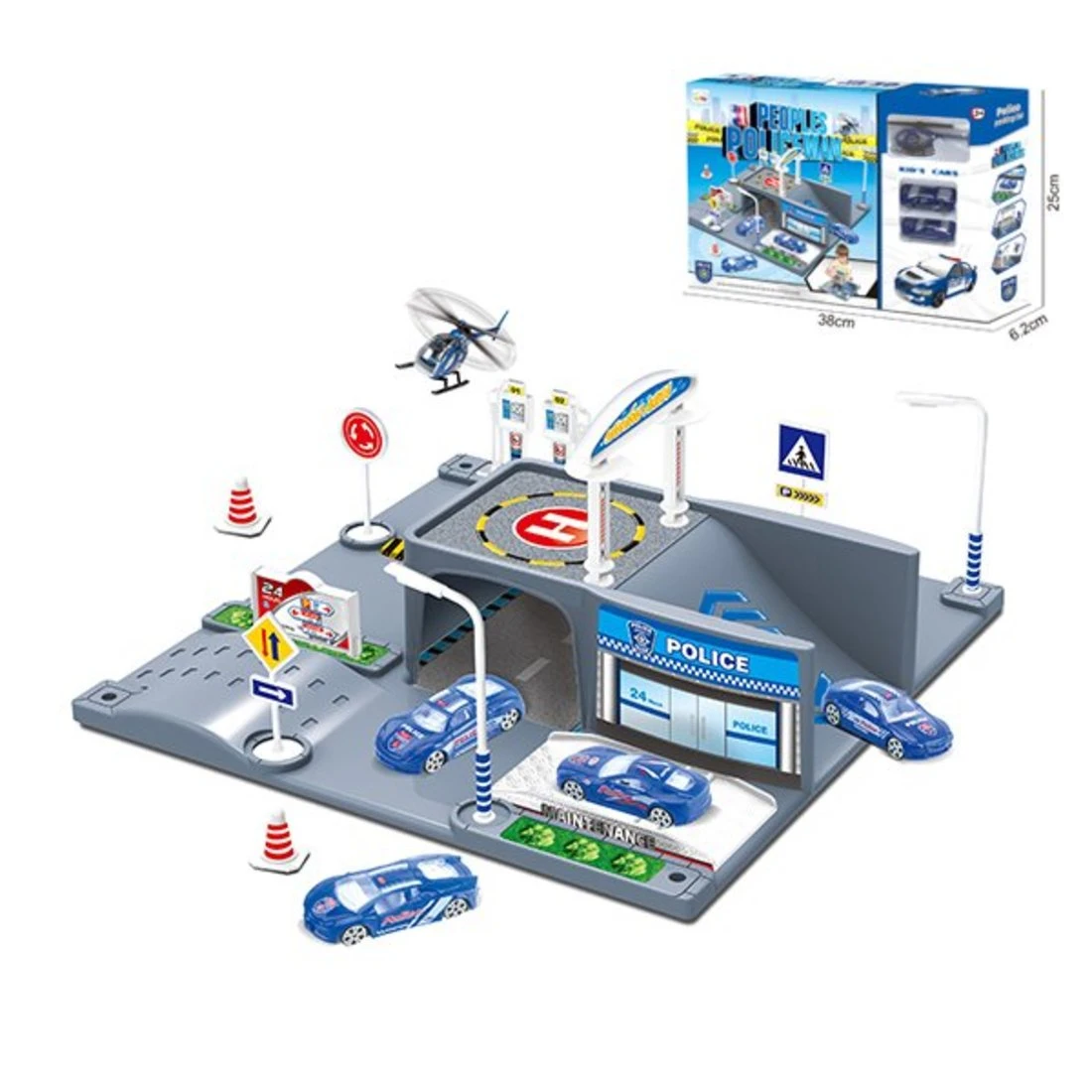 Полиция, в комплекте: транспорт 3шт., предметы 3шт., наклейки 2шт.