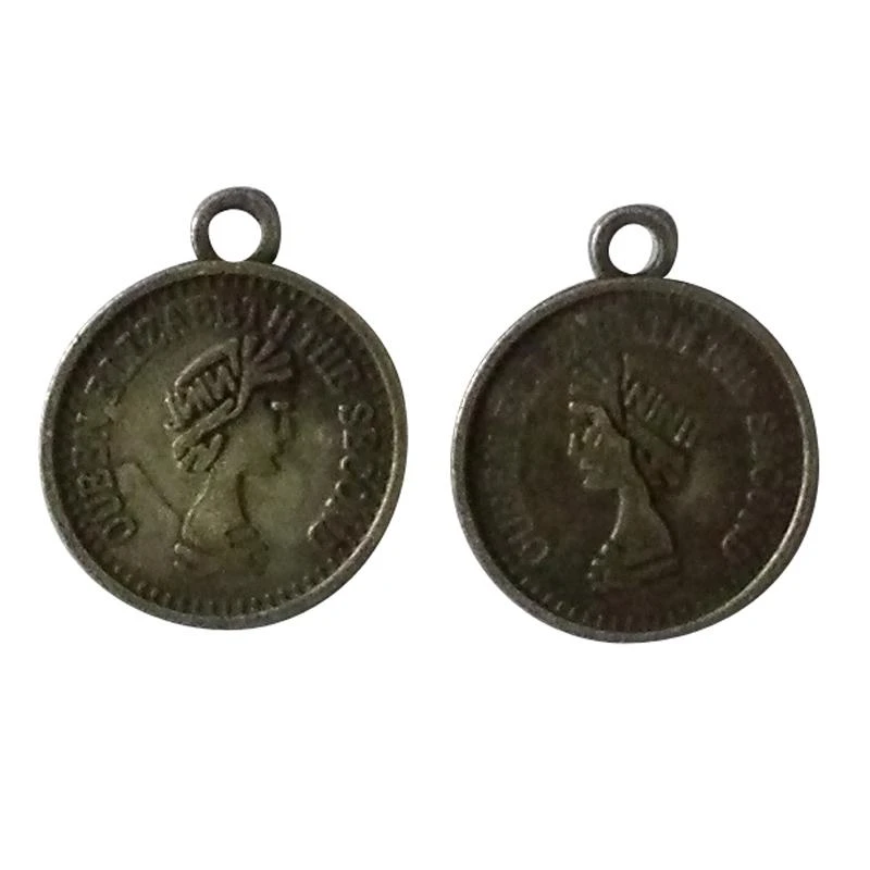 Аксессуар для декора метал. Античная монета, 19x23x1 мм 