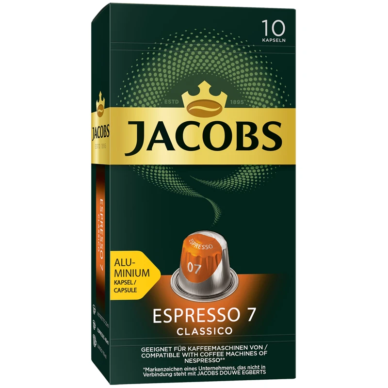Кофе в капсулах Jacobs "Espresso Classico 7", капсула 5,2 г, 10 алюм.