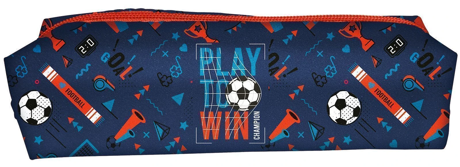 Пенал-тубус 1 секц. прямоуг. Schoolformat PLAY FOOTBALL 195х45х45 ткань с