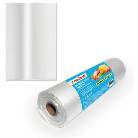 Пакеты фасовочные 30х40 см КОМПЛЕКТ 500 шт., ПНД, 8 мкм, рулон на втулке, ЛАЙМА,