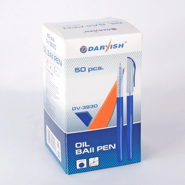 Ручка шариковая синяя на масляной основе "Darvish" корпус синий с