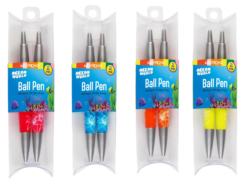 Набор автоматических шариковых ручек, 2 шт/ПВХ пенал/24