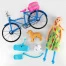 Кукла на велосипеде с собачками