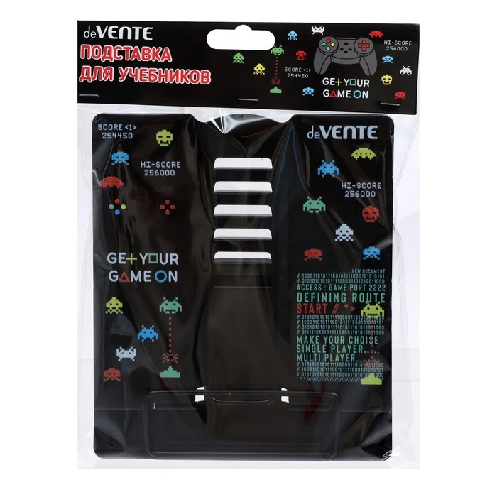 Подставка для книг металлическая deVENTE Game ON, 154 х 152 мм, чёрный/зелёный