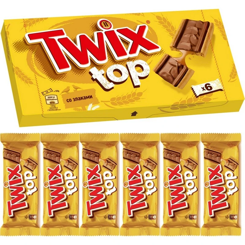 Печенье Twix Top в молочном шоколаде, 126г