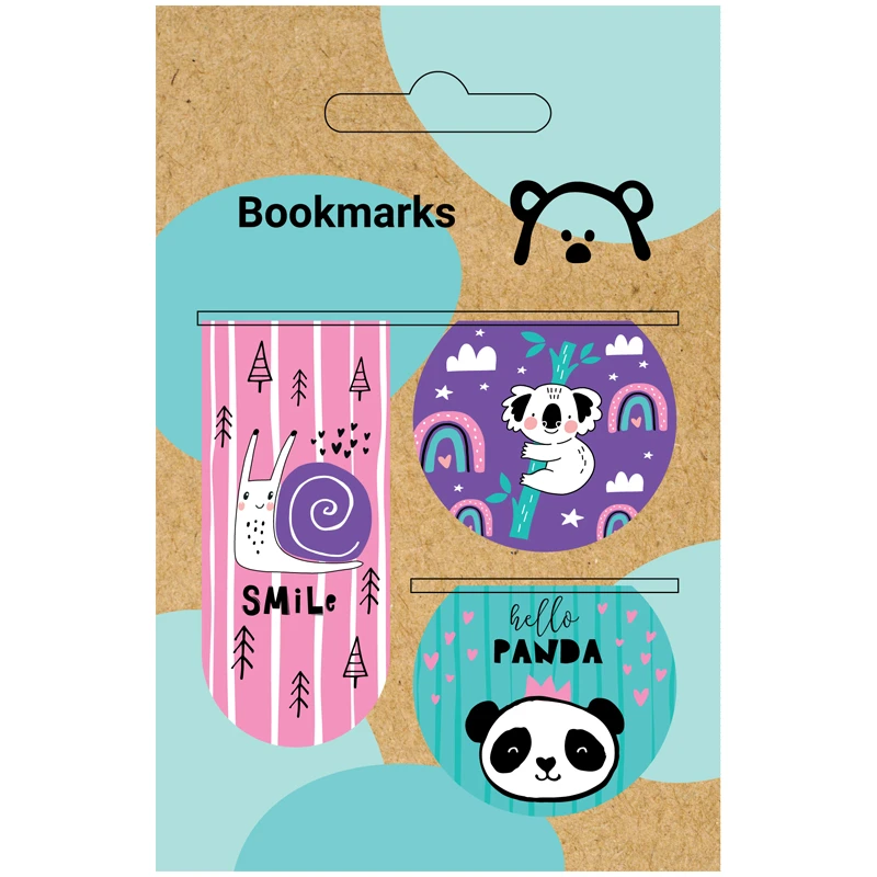 Закладки магнитные для книг, 3шт., MESHU "Cute friends"