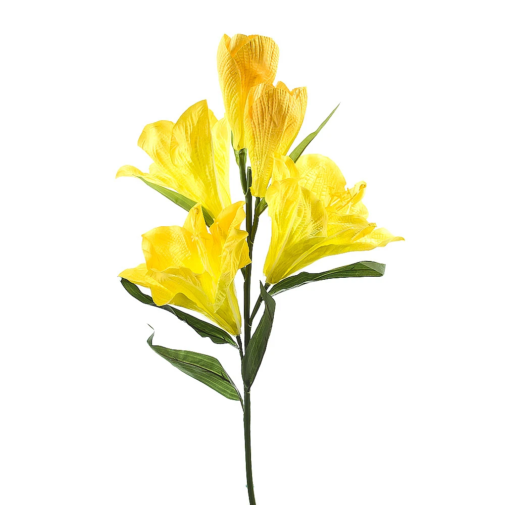 Цветок искусственный (на ножке) "Гиппеаструм жёлтый" h=111см. (min24)
