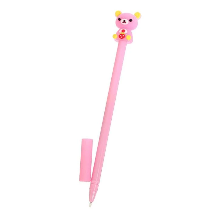 Ручка-прикол Calligrata "Мишка с клубничкой", гелевая, МИКС