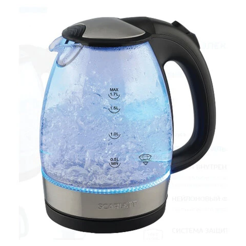 Чайник SCARLETT SC-EK27G91, 1,7 л, 2200 Вт, закрытый нагревательный элемент,