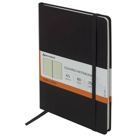 Блокнот А5 (148х218 мм), BRAUBERG "Metropolis", балакрон, резинка, 80