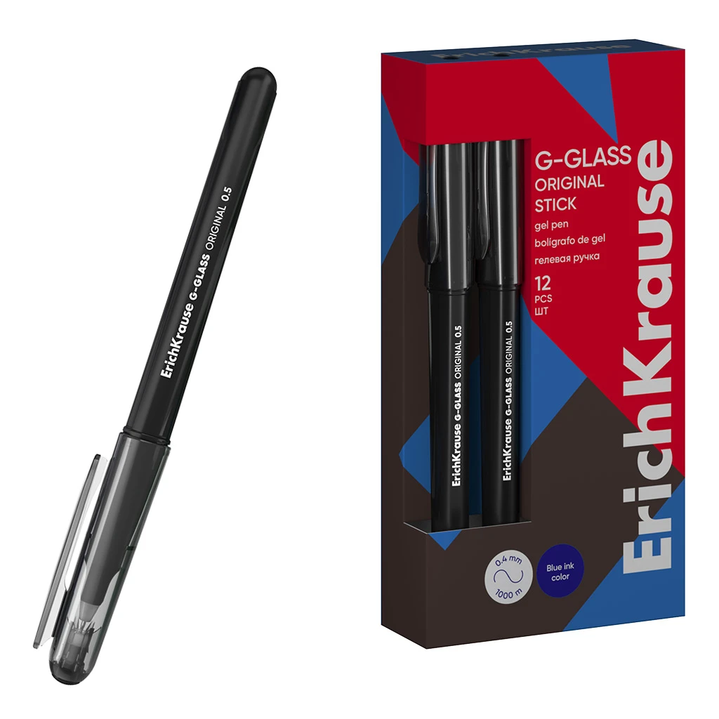 Ручка гелевая ErichKrause G-Glass Stick Original 0.5, цвет чернил черный (в