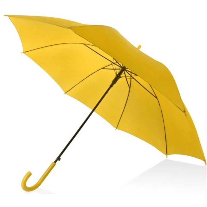 Зонт-трость полуавтоматический с пластиковой ручкой, желтый 907004