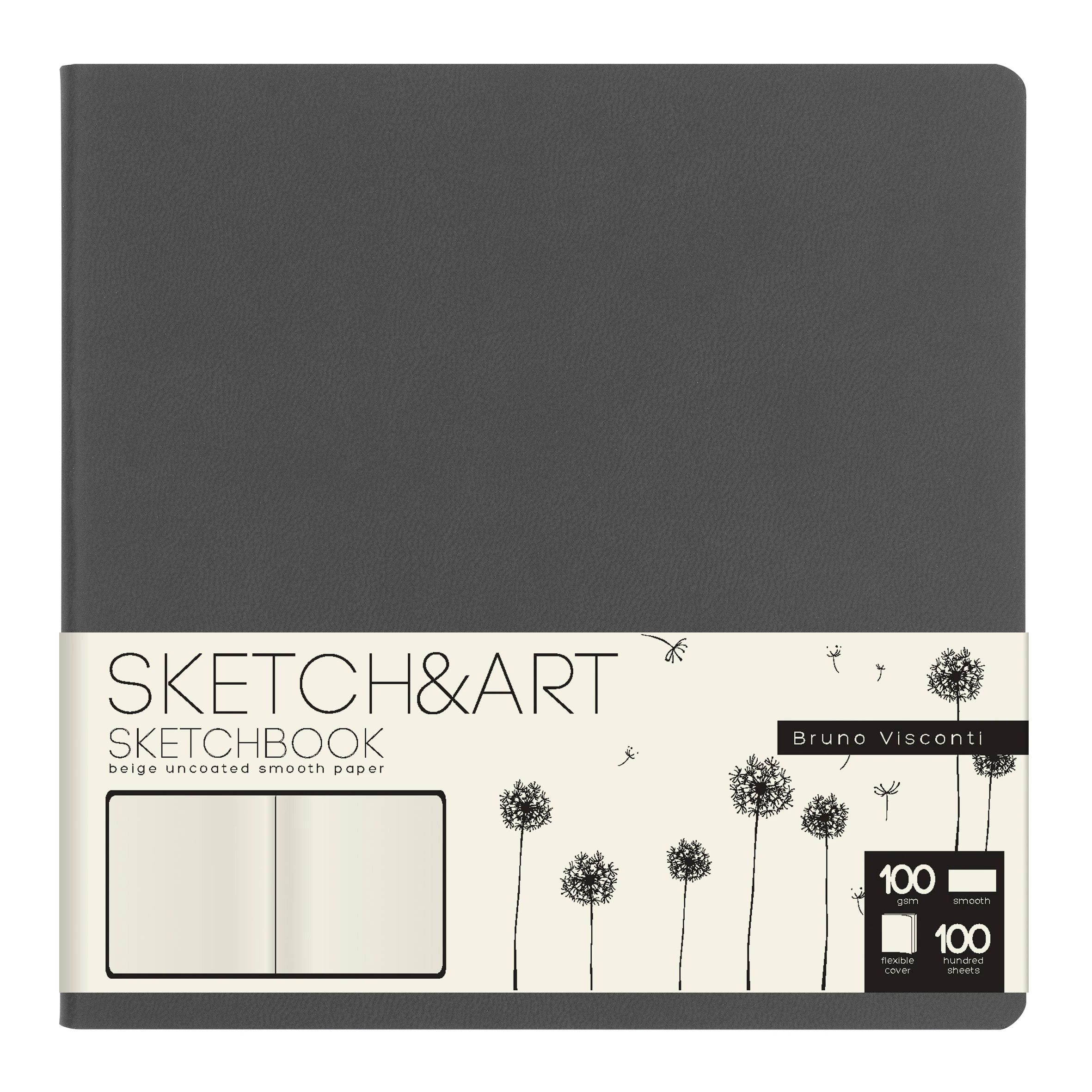 SKETCHBOOK SKETCH&ART BV, ORIGINAL,145х145 мм, 100 л., БЕЖЕВЫЙ 100 гр. В МЯГКОМ