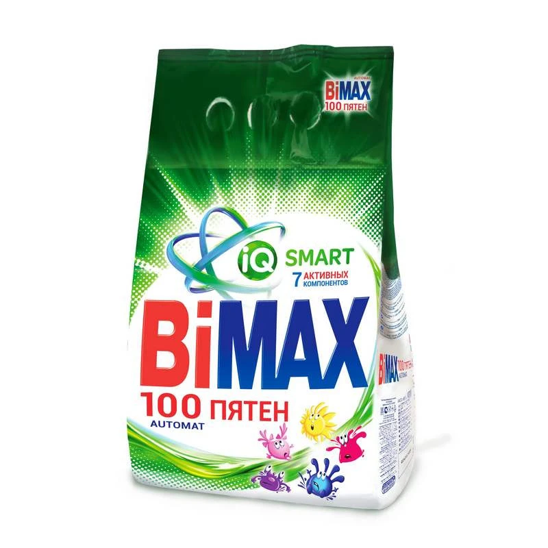 Порошок стиральный BiMax 100 пятен автомат 3 кг штр.  4604049012824