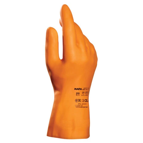 Перчатки латексные MAPA Industrial/Alto 299, хлопчатобумажное напыление, размер