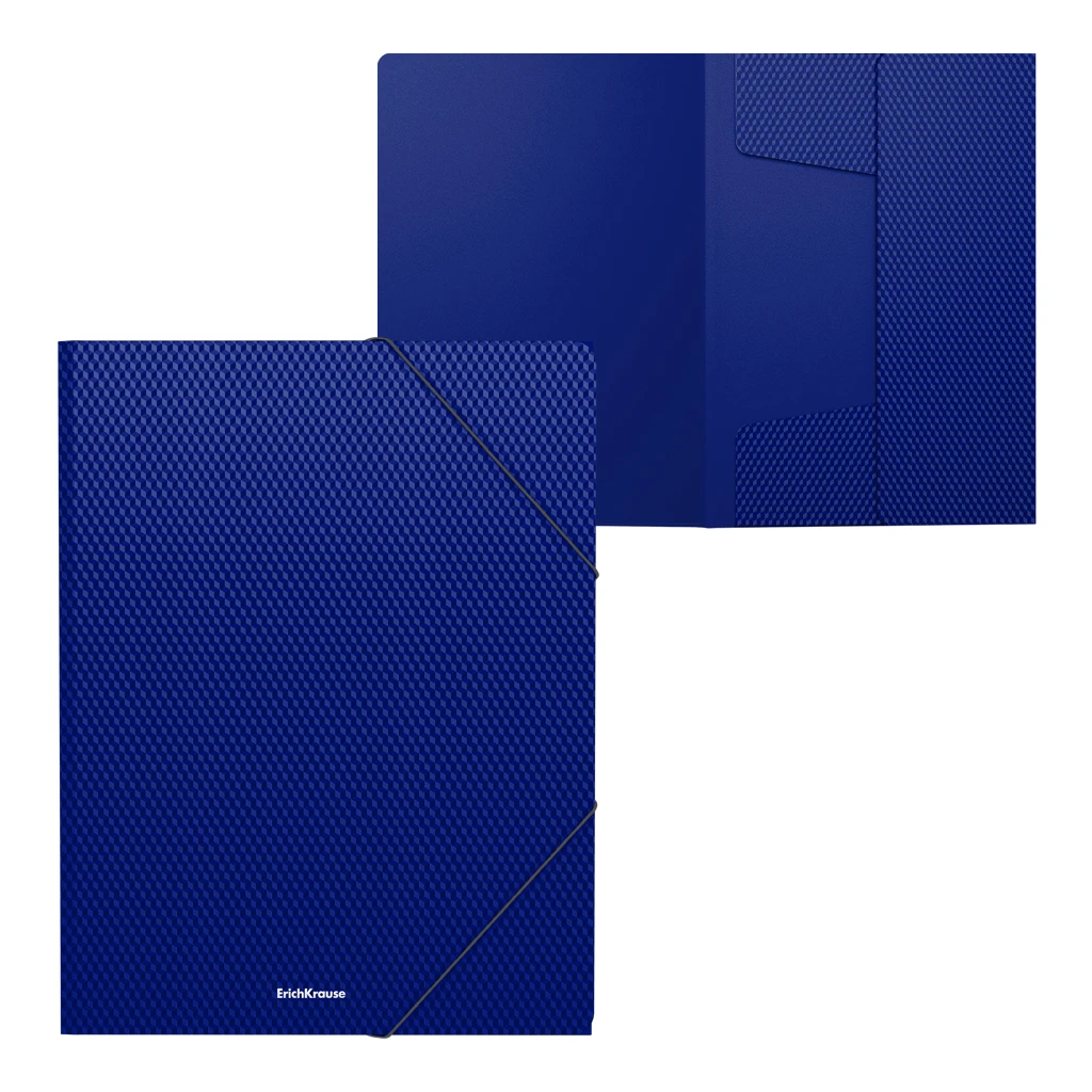 Папка на резинках пластиковая Erich Krause® Diamond Total Blue, А4, синий (в