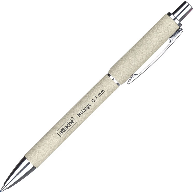 Ручка шариковая Attache Melange, син. ст. автомат, серый корпус