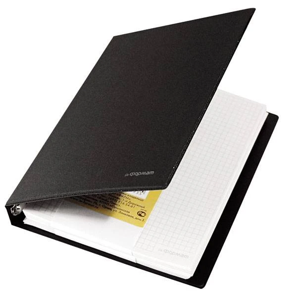 Тетрадь со см.блоком 160 л. клетка А5 на кольцах ЧЕРНАЯ ПВХ CB05160BI