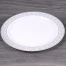 Тарелки пластиковые 19 см в наборе 12шт. круглые белые с серебристым узором по