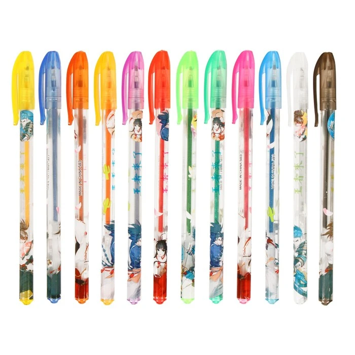 Набор гелевых ручек, 24 цвета, металлик, корпус с рисунком, в блистере на кнопке Набор гелевых ручек, 24 цвета, металлик, корпус с рисунком, в блистере на кнопке