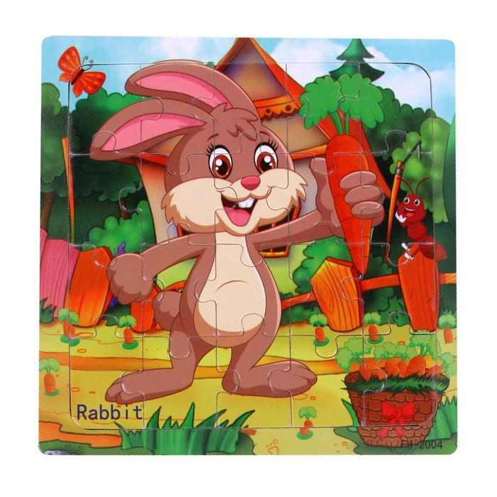 Детский деревянный пазл «Заяц» 15 ? 15 ? 0,6 см