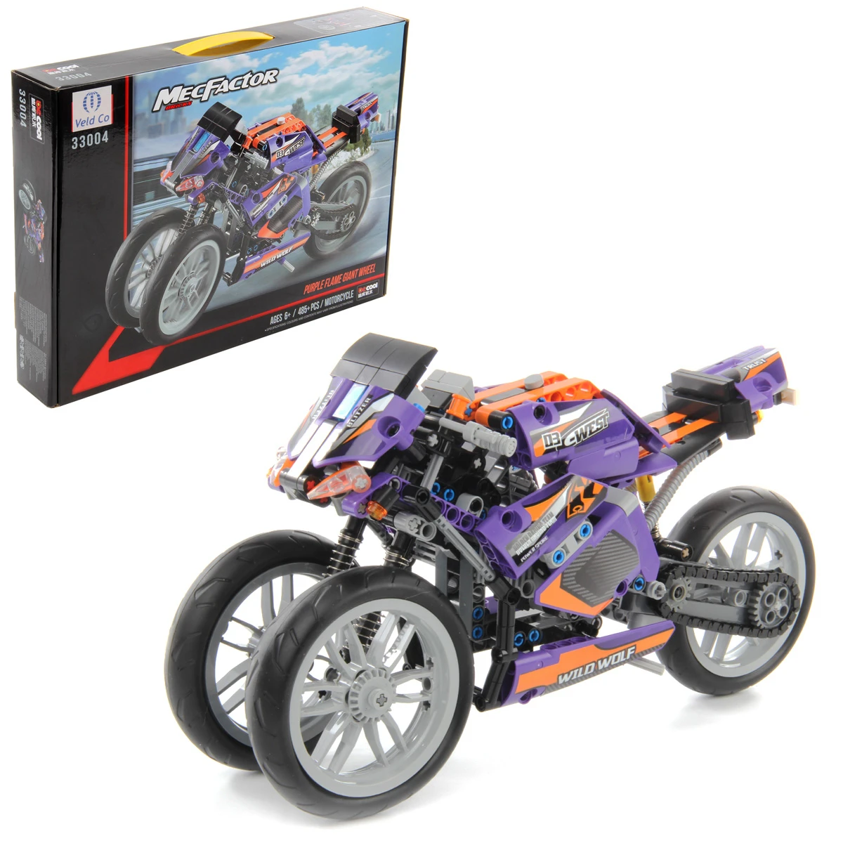 Конструктор-мотоцкил Фиолетовое пламя, 485 дет., 42х30х6,5 коробка Конструктор-мотоцкил Фиолетовое пламя, 485 дет., 42х30х6,5 коробка