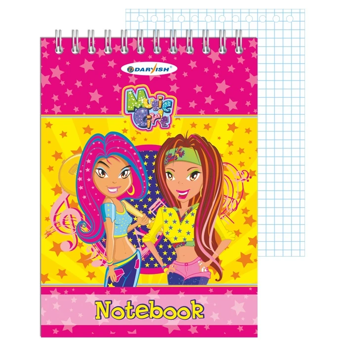 Блокнот 10*14см 60л "Музыкальные девочки" на гребне плотность 55гр/м2 Блокнот 10*14см 60л "Музыкальные девочки" на гребне плотность 55гр/м2